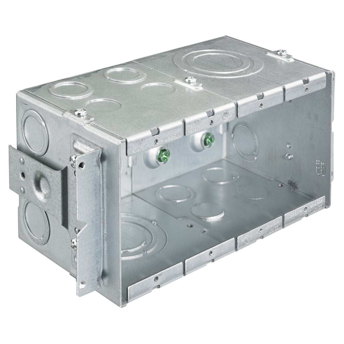 Wall Boxes, Data Box, Gangable, 4- Gang, 4" Depth, 2" KOs