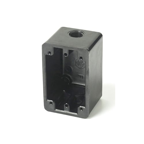EPCO, Junction Box, Wet/Damp Location, Material: Phenolic Plastic, Cable Entry: Knock Outs, Cubic Capacity: 16 CU-IN, Knockouts: Yes, Knockout Size: 1/2 IN, Maximum Temperature: 302 DEG F,150 DEG C