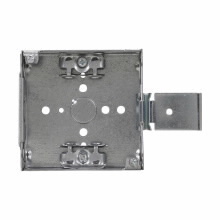 Eaton Crouse-Hinds series Square Outlet Box, (1) 1/2", 4", SSB, 4, AC/MC clamps, Welded, 1-1/2", Steel, (4) 1/2", (2) 1/2", (1) 3/4" E, 22.0 cubic inch capacity
