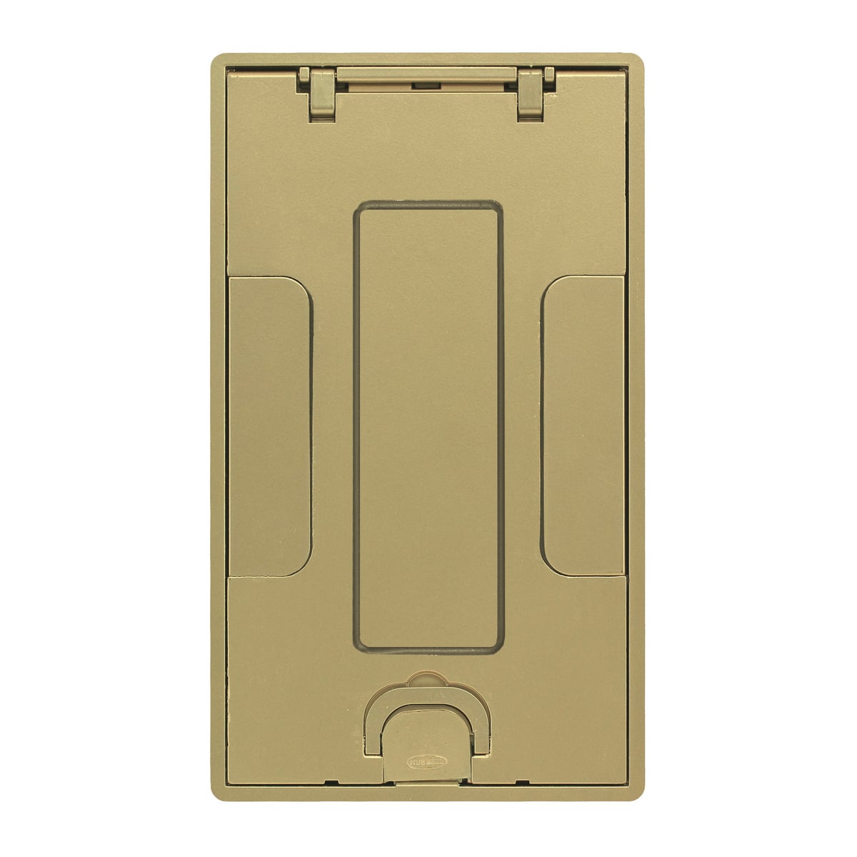 Concrete Floors, Recessed, CFB2G & CFB4G Rectangular Series, Flush Cover Assembly, Brass Powder Paint Finish with Floor Insert