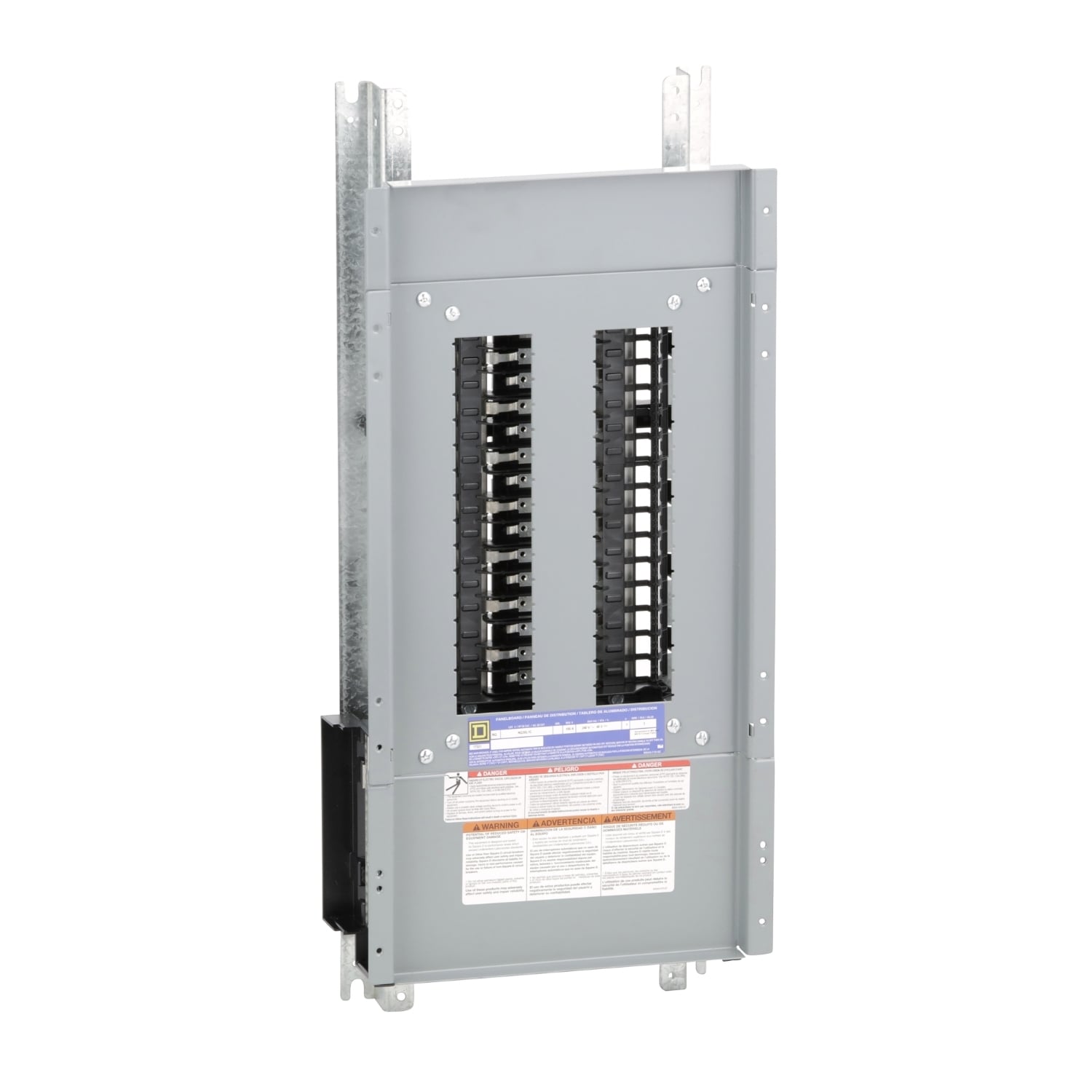 Panelboard interior, NQ, main lugs, 100A, Cu bus, 30 pole spaces, 1 phase, 3 wire, 240VAC, 48VDC