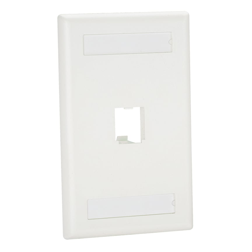 CFPL1IWY Mini-Com PanNet Classic Series Flat Vertical Faceplate, 1 Gangs, 1 Ports, Mini-Com Module, Fastened Mount, ABS
