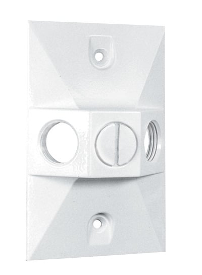 Weatherproof Cover, rectangularangular 3 Hole, White