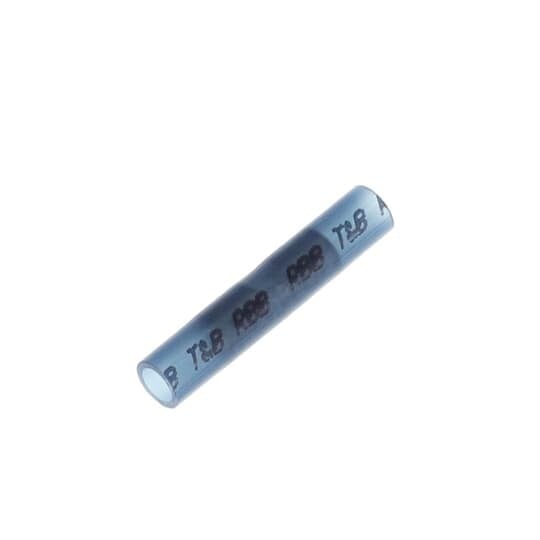 Nylon Insulated Butt Splice, Length 1.19 Inches, Width .21 Inches, Maximum Insulation Diameter .148, Wire Range #16-#14 AWG, Color Blue, Copper, Tin Plated, 1,000 Pack