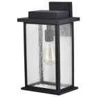 Sullivan 1-Light Large Wall Lantern - Matte Black with Clear Seeded Glass