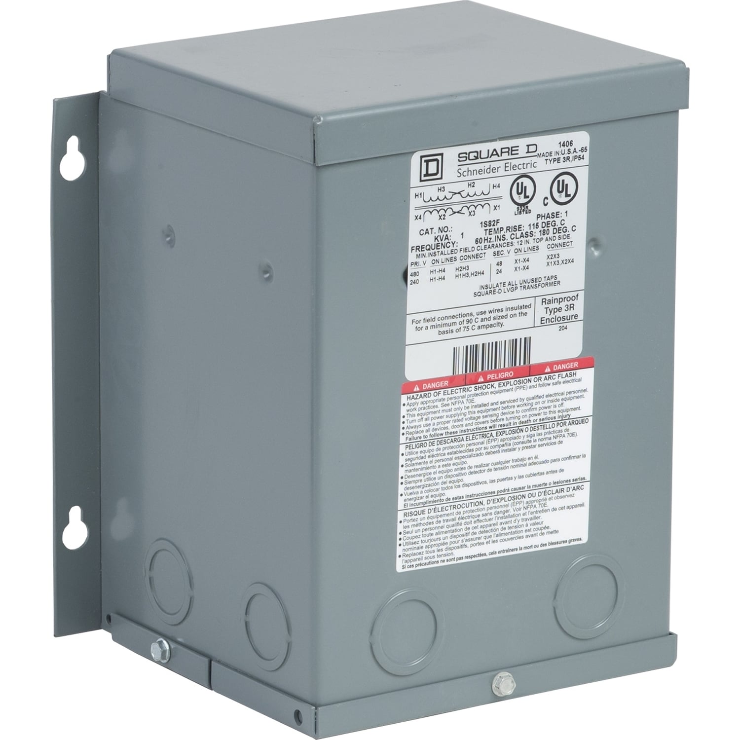 Transformer, buck boost, encapsulated, 1kVA, 1 phase, 240x480V primary, 24/48V secondary, NEMA 3R, 115C rise