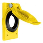 Wallplates and Boxes, Weatherproof Covers, 1-Gang, 1) 1.70" Opening, Standard Size, Yellow Polycarbonate