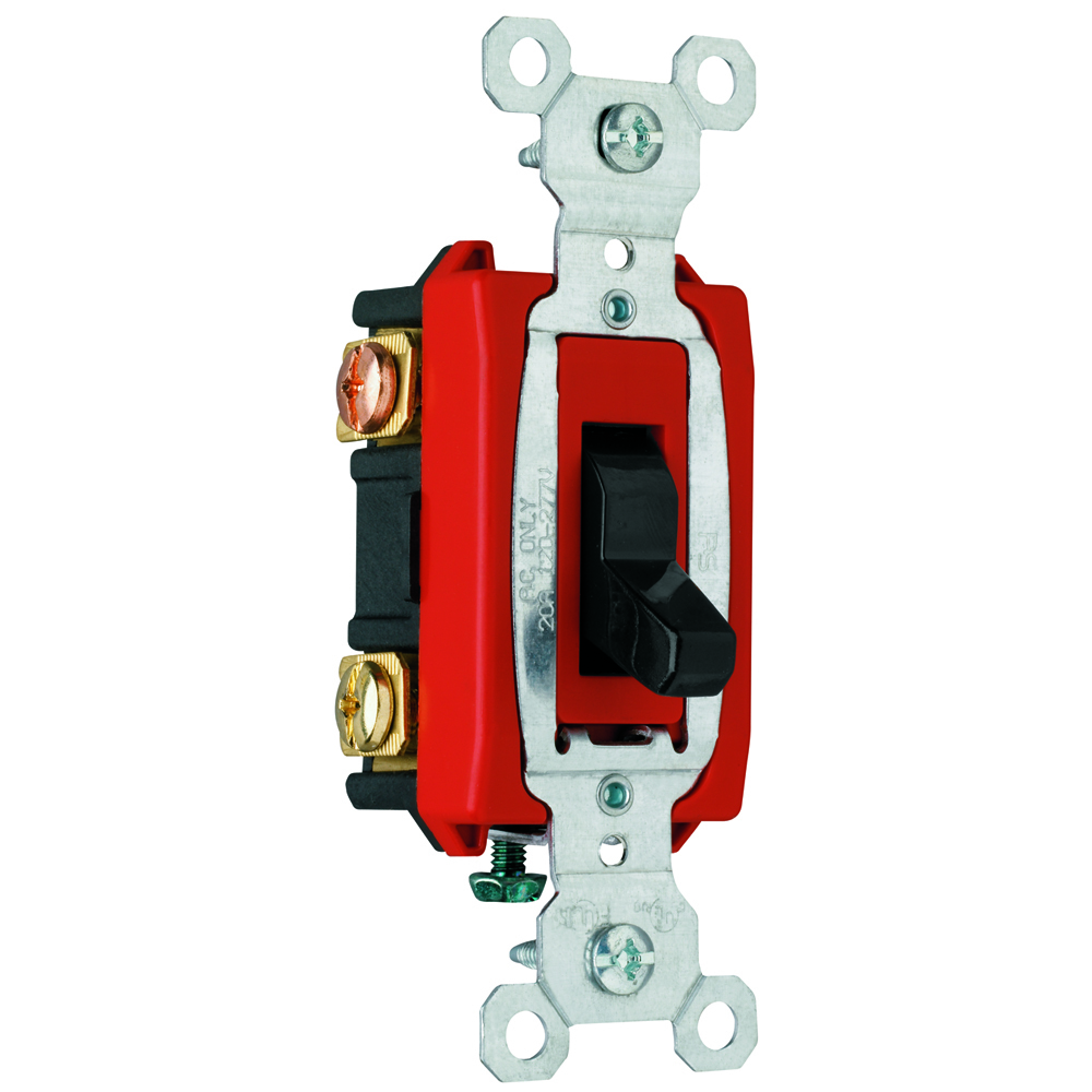 Construction 3way Switch, Back and, Side Wire, 20amp 120/277volt, Black.