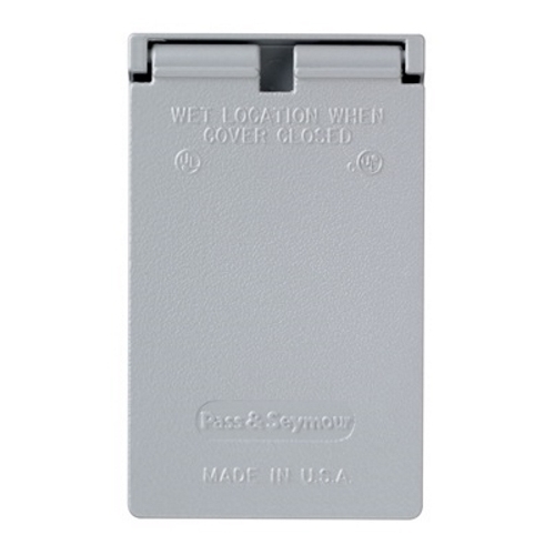 Weatherproof Cover Power Outlet, 1 5/8 Inch Vertical, 1 Self Closing Lid