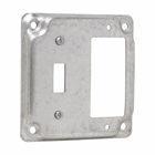 Eaton Crouse-Hinds series Square Surface Cover, 4", Raised surface, Steel, For one toggle switch and one GFCI receptacle, 5.5 cubic inch capacity