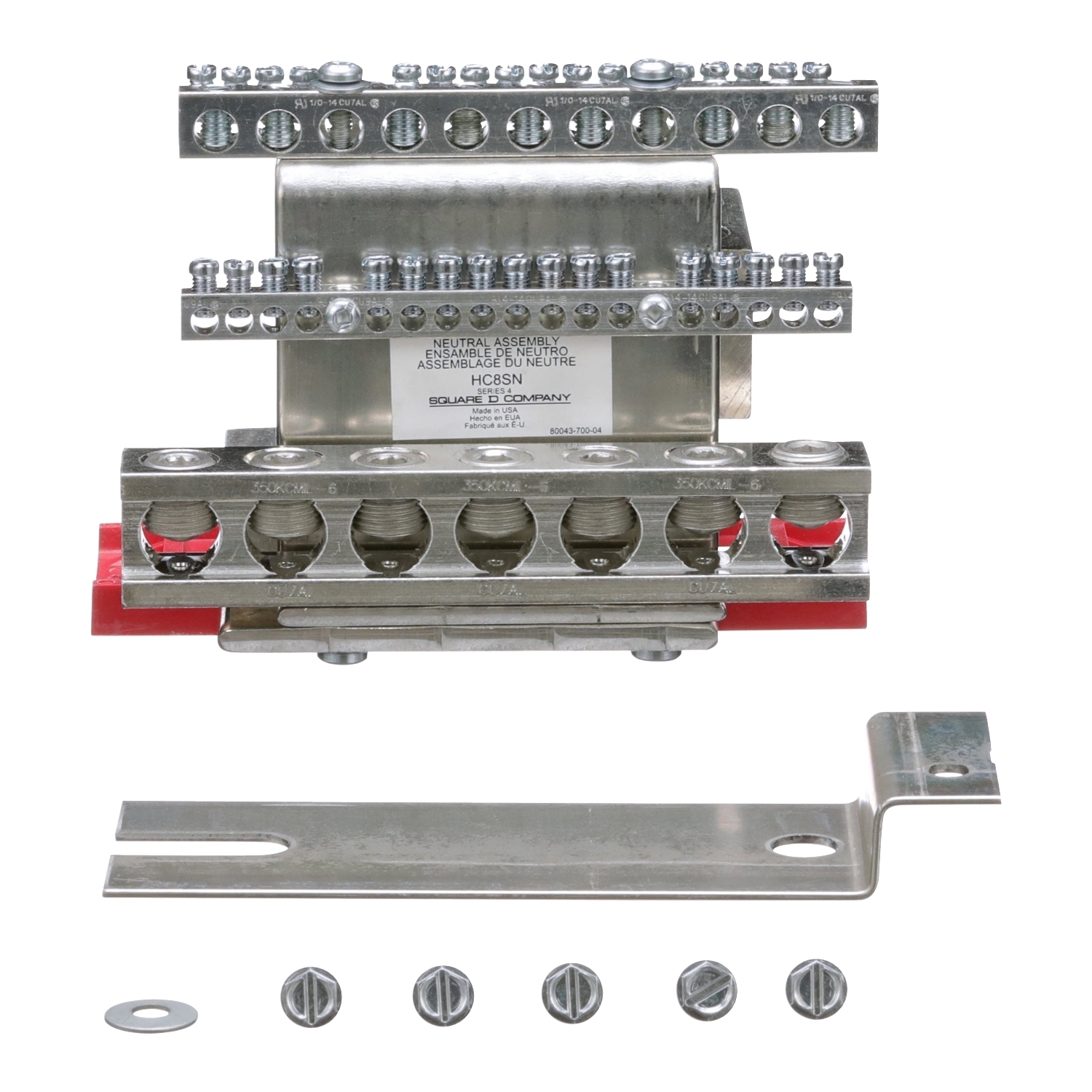 Solid neutral assembly kit, I-Line panelboard, HCJ, 800A, aluminum neutral bar, copper neutral plate and riser