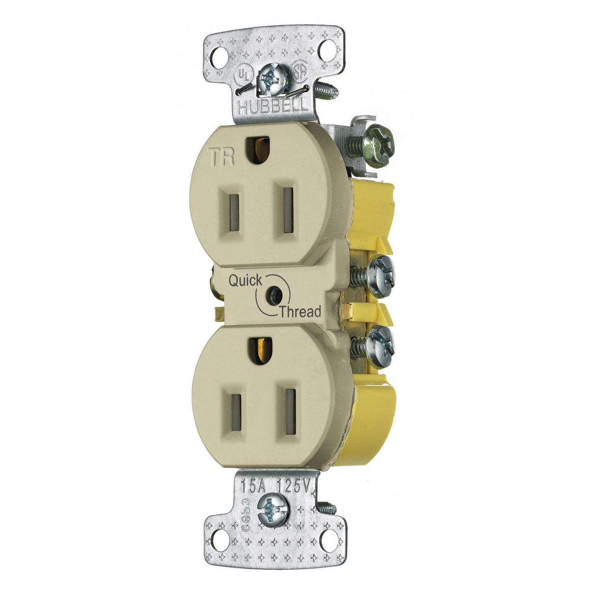 tradeSELECT Straight Blade Residential Grade, 15A 125V, 2-Pole 3-Wire Grounding, 5-15R, 8 Hole Push-In Wiring