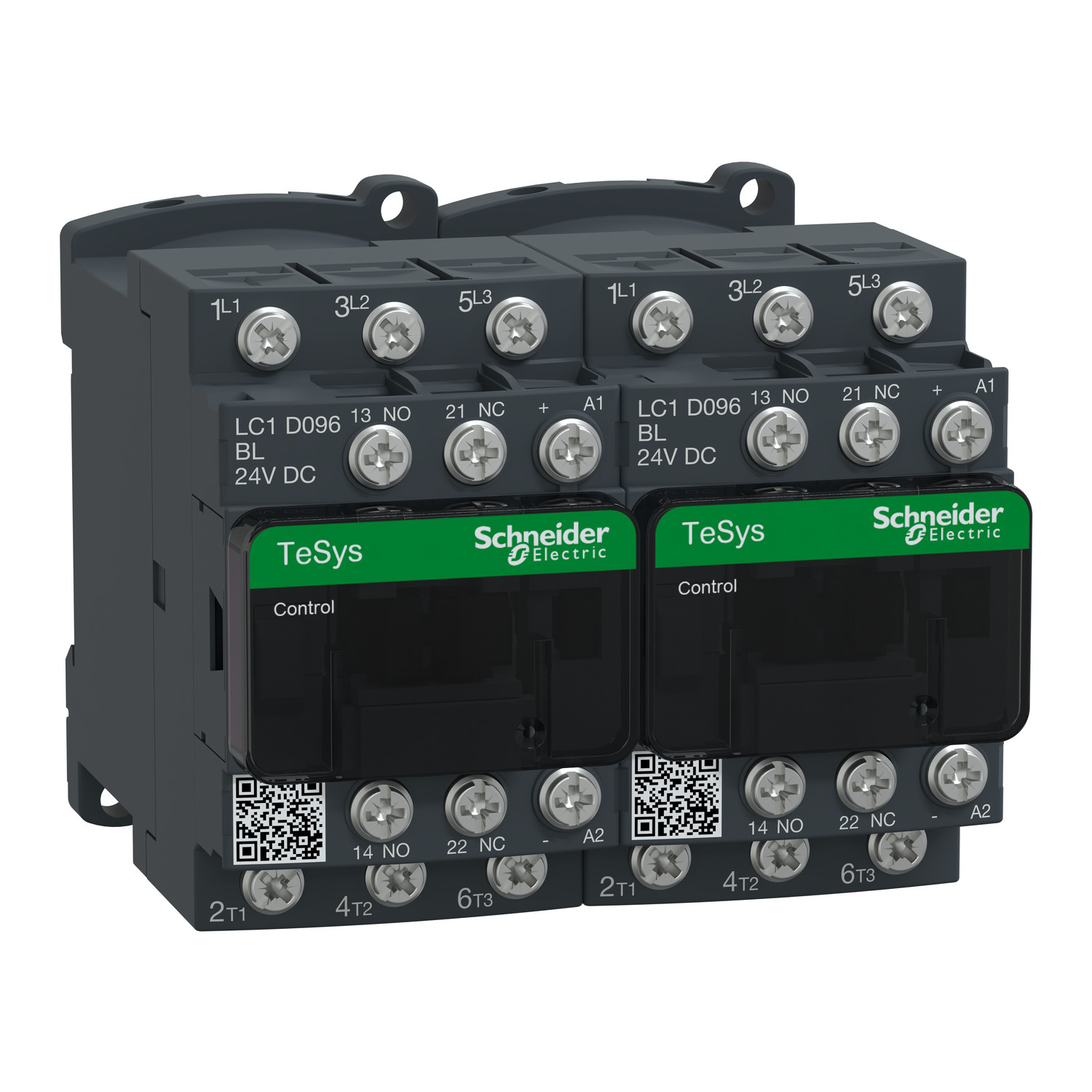 TeSys Deca reversing contactor - 3P(3 NO) - AC-3 - <= 440 V 9 A - 24 V low consumption DC coil