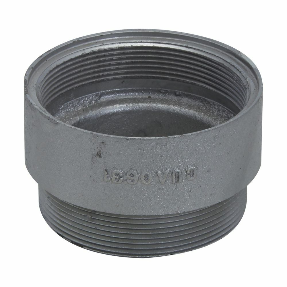 Eaton Crouse-Hinds series Condulet GUA threaded extension, 3" cover opening diameter, 1-1/4" exterior depth, Feraloy iron alloy