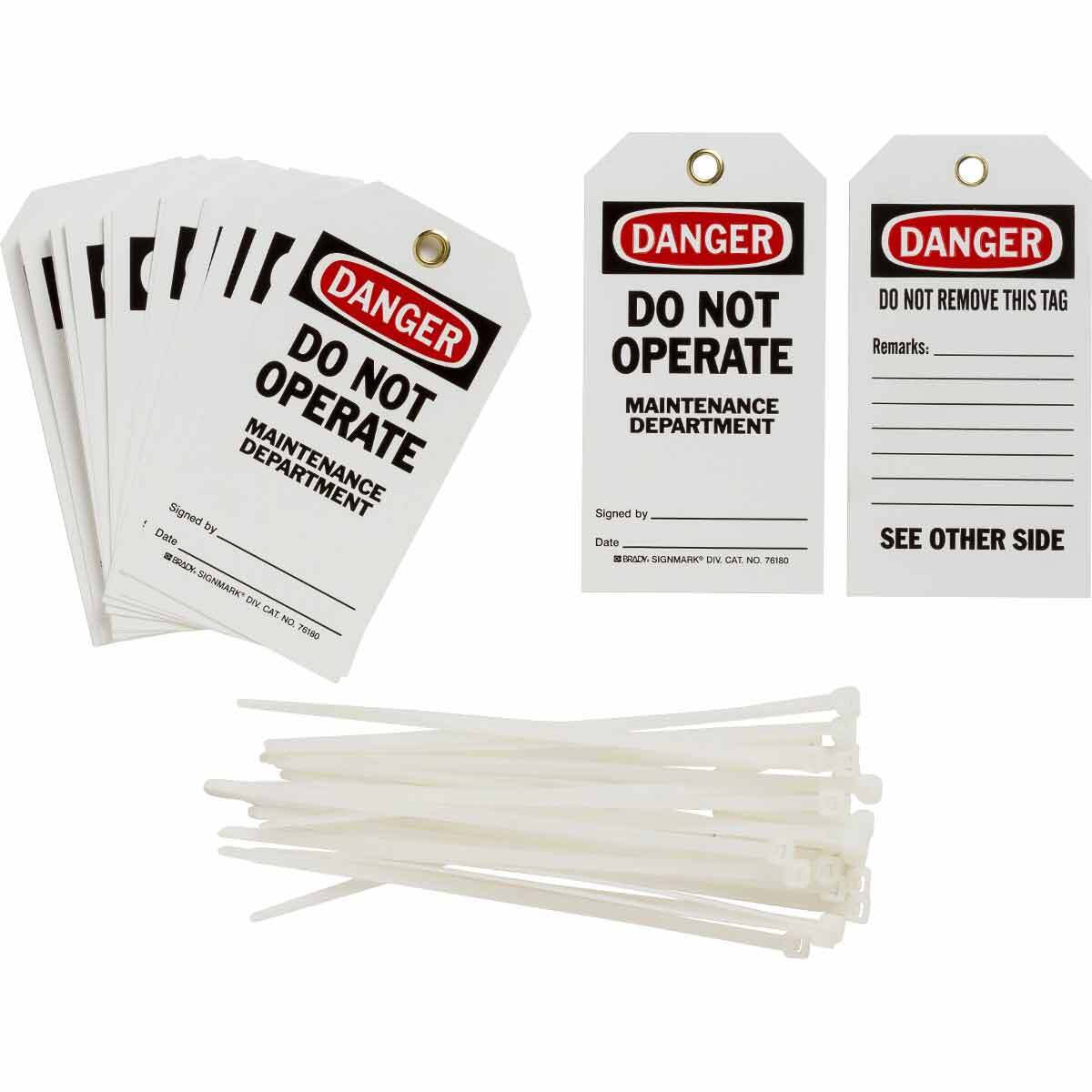TAG B851 5.75X3 RED/BLK/WHT 2SIDE 25/PKG