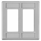 Wall Plate, 2 Gang, 2 Decorator/Style Line, with Labels, Gray
