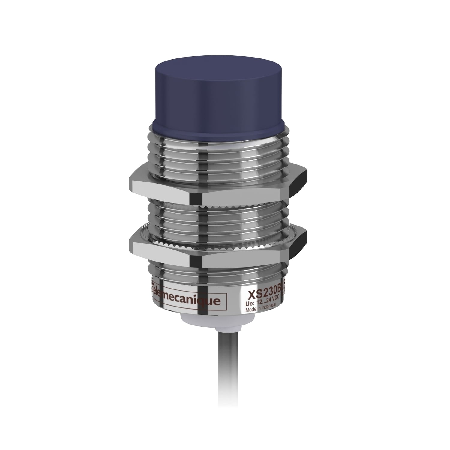 inductive sensor XS2 M30, L57mm, brass, Sn15mm, 12..24VDC, cable 2m