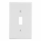 Hubbell Wiring Device Kellems, Wallplates and Box Covers, Wallplate,Non-Metallic, 1-Gang, Toggle Opening, White