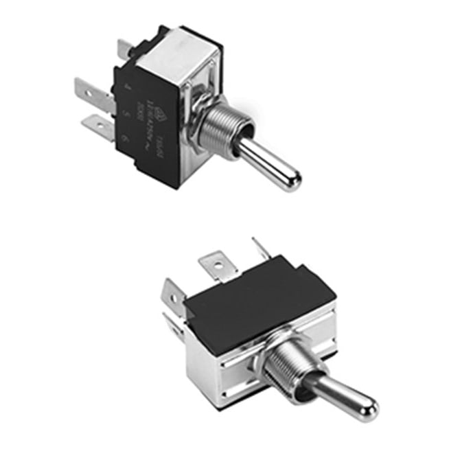 0121/0140 Series Multi-Pole Toggle Switches, DPST Poles, 1/4 IN Quick Connect Terminal