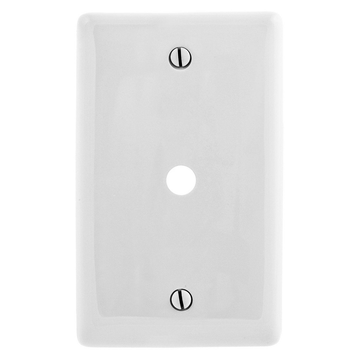 Wallplates and Box Covers, Wallplate, Nylon, Mid-Sized, 1-Gang, 1).406" Opening, Box Mount, White