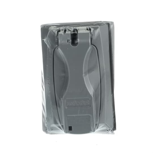 Single Gang Universal Flip-Lid Weatherproof Receptacle Cover, Silver, Zinc Alloy, Pack of 25