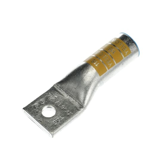 Aluminum One-Hole Lug, Long Barrel, Blind End, Max 35kV, 750 kcmil Wire, 900 Compact, 5/8 Inch Bolt Size, Tin Plated, Die Code 115H, Die Color Code Yellow
