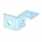 Eaton B-Line series corner connection, 2.06" H x 3.5" L x 1.62" W, Steel, Electro-plated, Right hand three hole single corner wing fitting