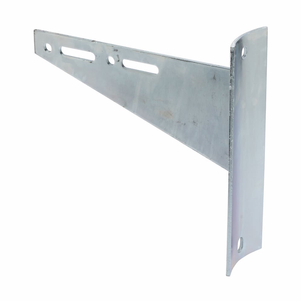 Eaton B-Line series pole bracket, 14" H x 14" L x 7.1250" W, Steel, Electro-plated
