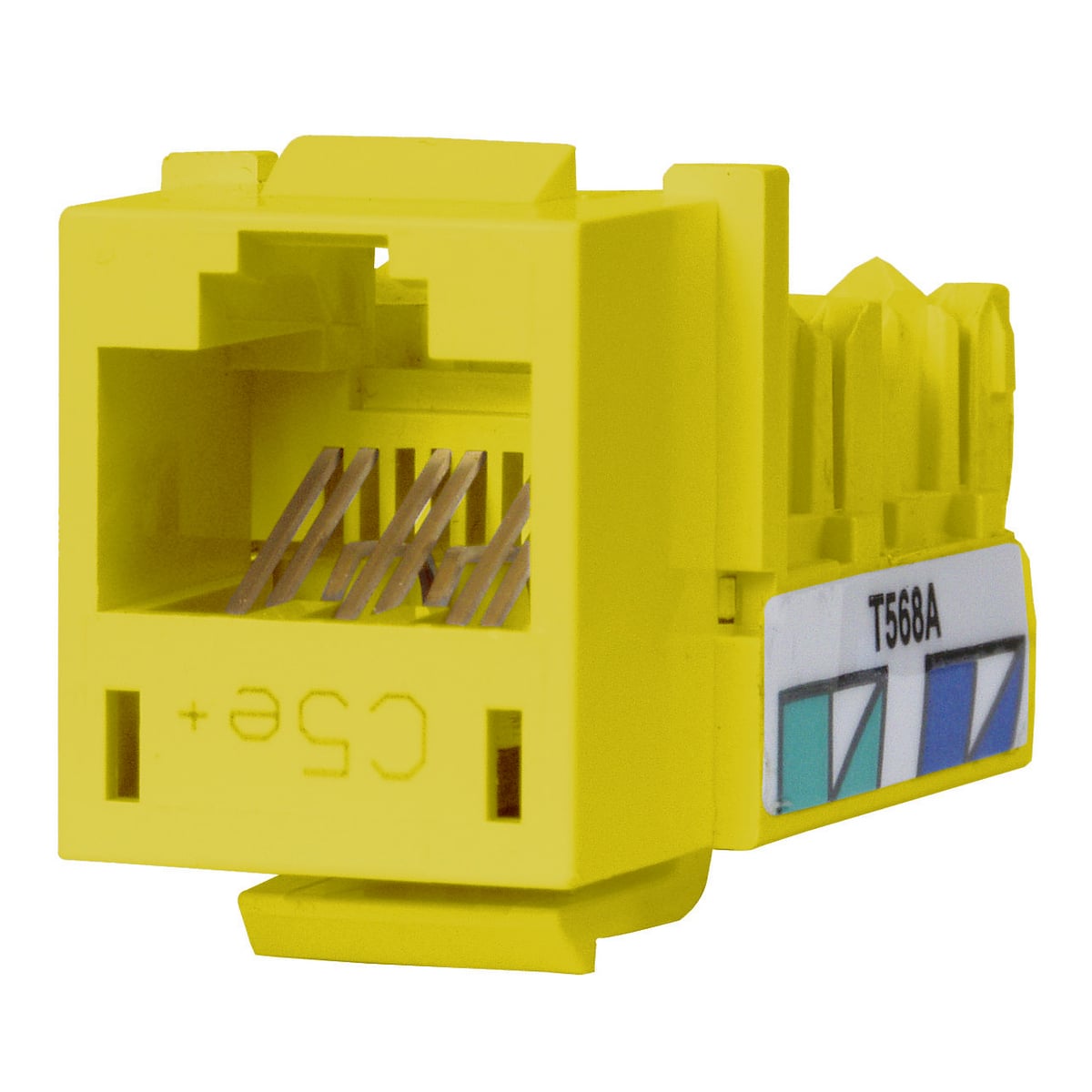 XCELERATOR? Category 5e modular jacks exceed all TIA component level parameters to provide 2.5GBASE-T application assurance. The innovative angled QuickLace? termination towers provide ample room for lacing, accelerating the termination.