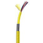 HFCD15 Series Indoor Tight Buffer Distribution, 24 strand, Plenum, Armored, OS2, SM , Yellow Jacket.