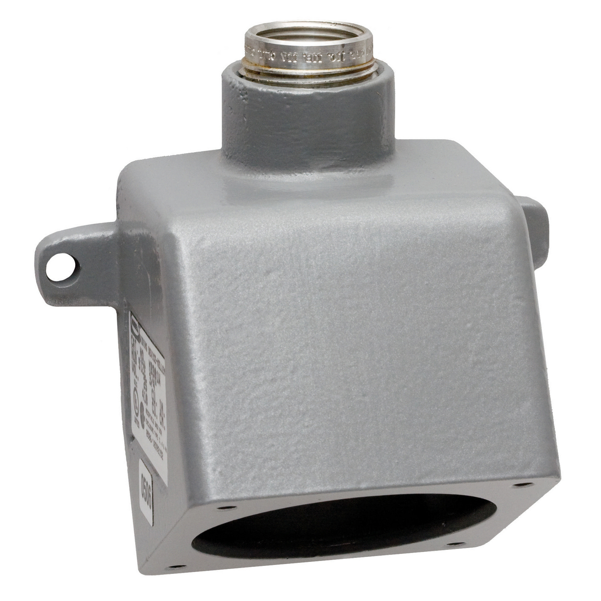 Heavy Duty Insulgrip Pin and Sleeve Devices, Industrial Grade, Back Box, for 60A 1" NPT Hub, Angled, Mounting Screws Included