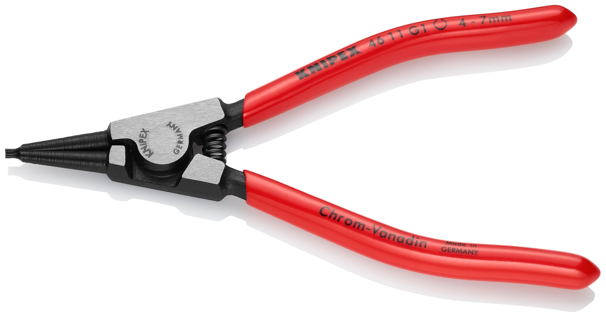 Circlip Pliers for Grip Rings, 5 1/2 in., Plastic coating, 3/64 in. Tips