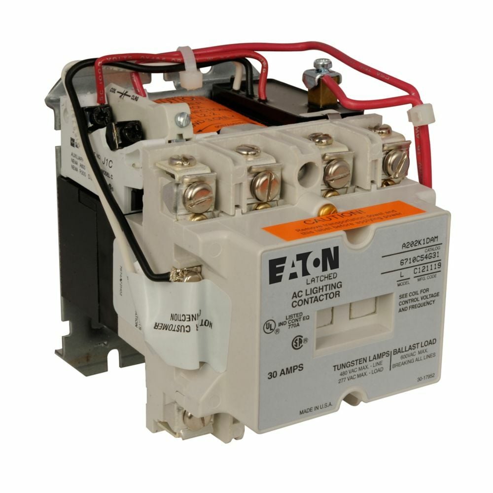 Eaton A202 magnetically held lighting contactor, 30 A, 30 A, Two-pole, Magnetically latched, A202 Series, Lighting contactors, 120 V at 60 Hz
