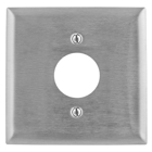 Wallplates and Boxes, Metallic Plates, 2- Gang, 1) 1.60" Opening, Standard Size, Stainless Steel