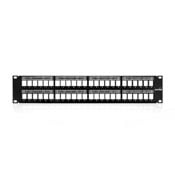 48-Port 2RV Quickport Patch Panel, Accepts Copper, Fiber, A/V Quickport Modules, 19" Rack Mountable, Cable Management Bar, Black