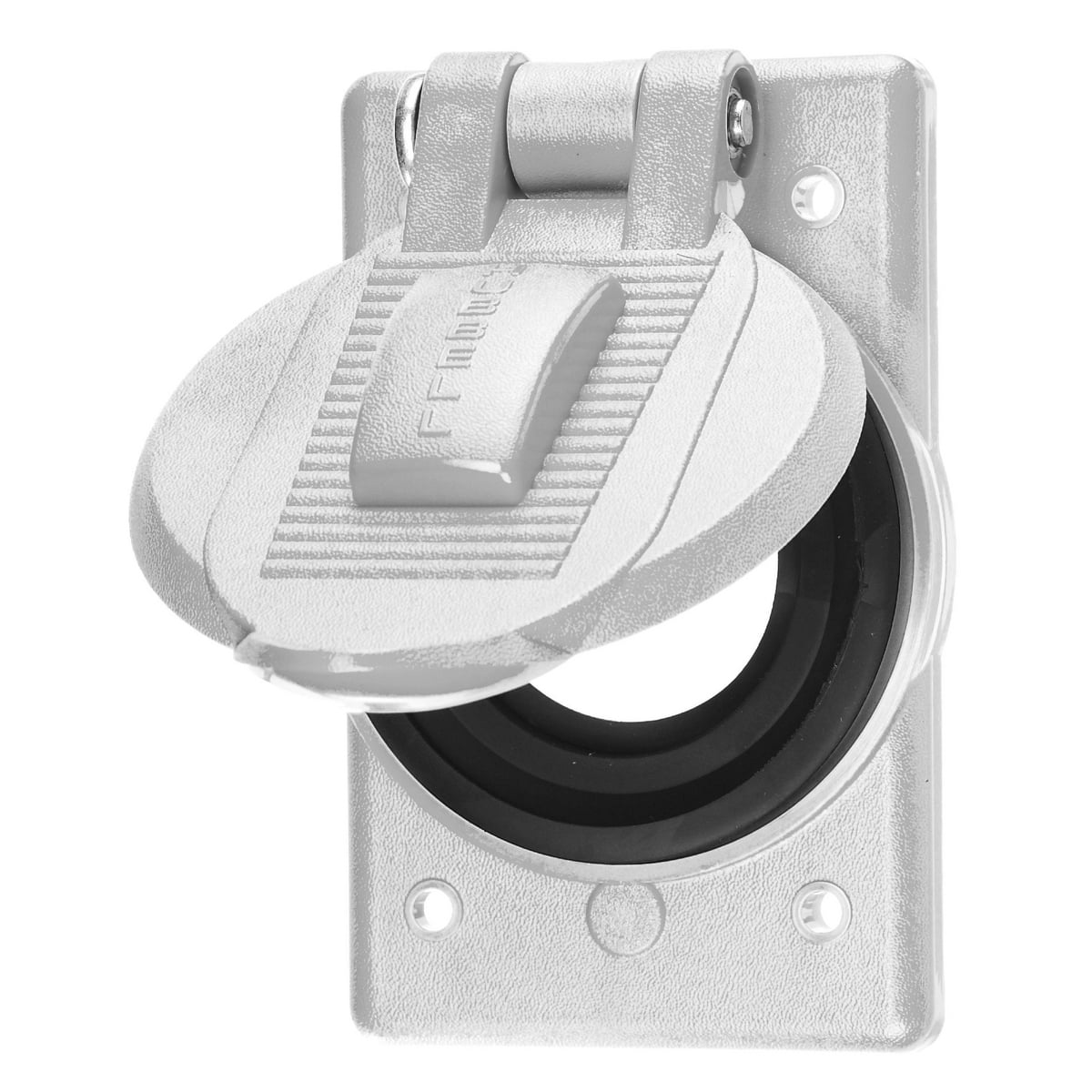Wallplates and Boxes, Weatherproof Covers, 1-Gang, 1) 1.60" Opening, Standard Size, White Polycarbonate