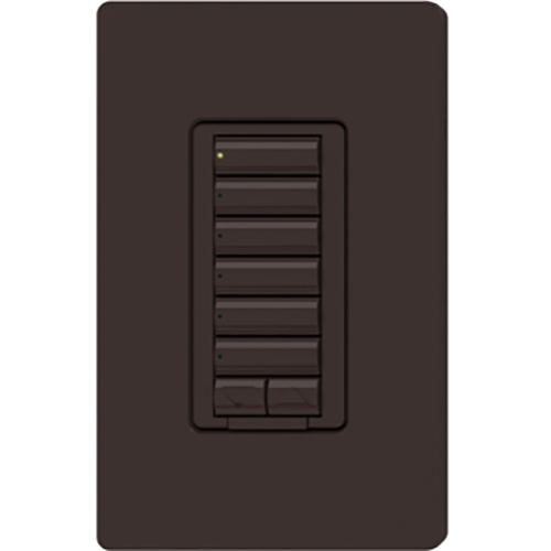 Lutron RadioRA 2 seeTouch LED+ Hybrid Keypad, 6 Button with Raise/Lower- Brown