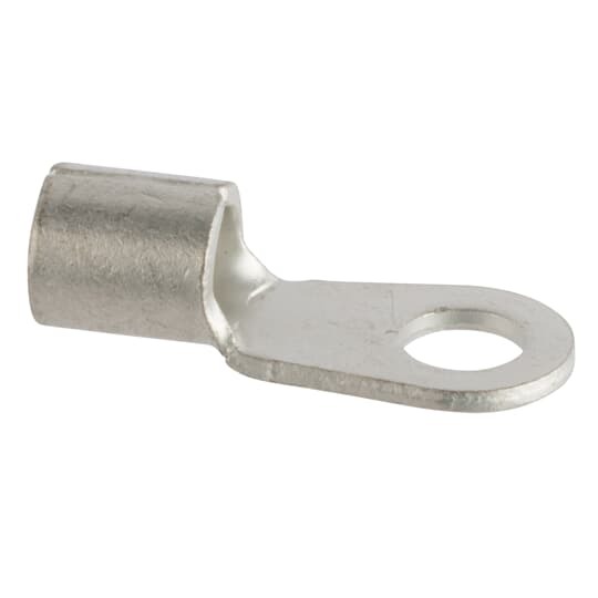 Non-Insulated Large Ring Terminal for Wire Range 6 AWG Stud Size 1/4, Metallic