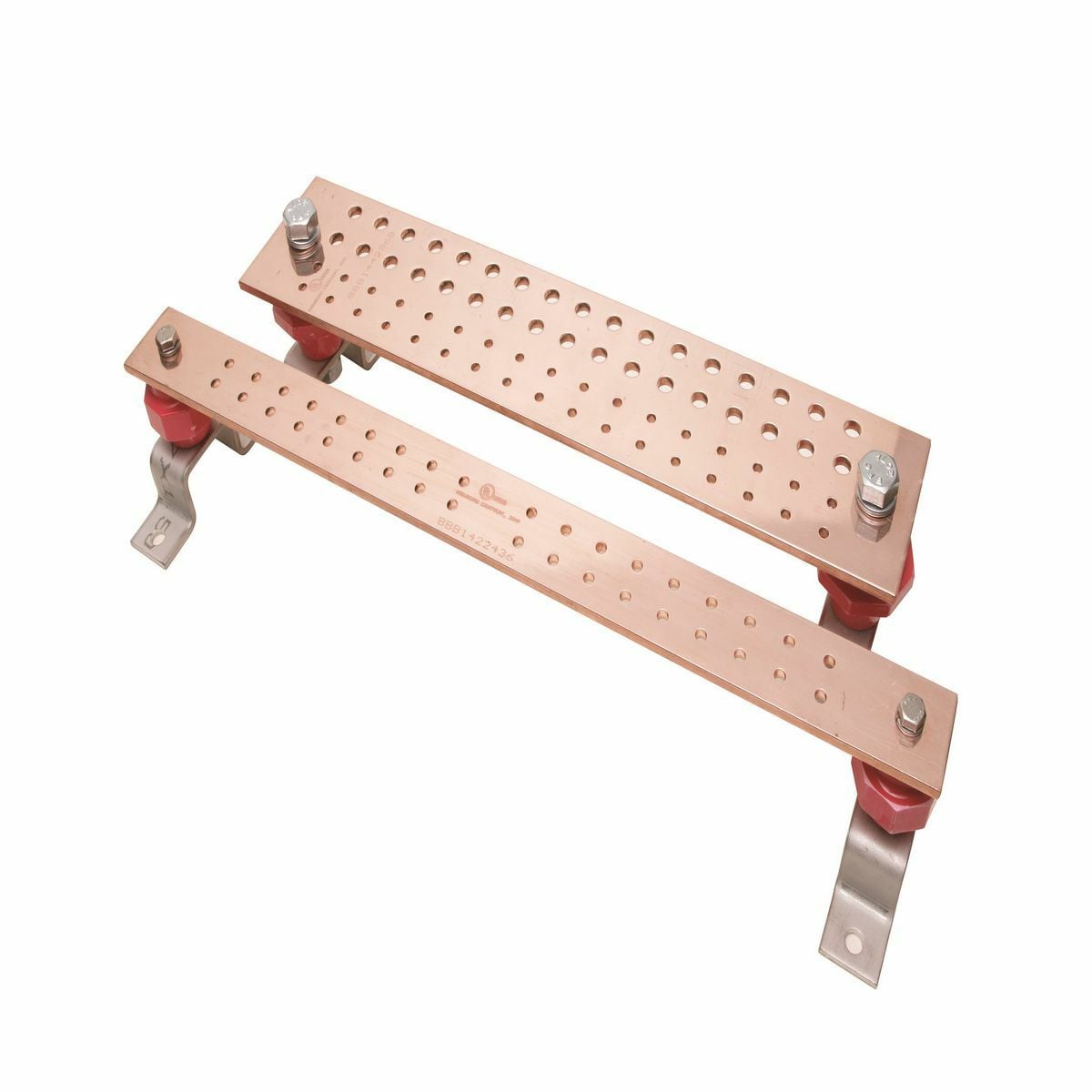 Copper Busbar, 12, AK14572, Can be used as a common ground point and power applications.