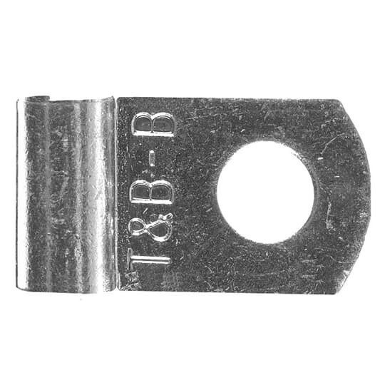 Non-Insulated Flag Terminal, Length .66 Inches, Width .31 Inches, Bolt Hole #10, Wire Range #12-#10 AWG, Copper, Tin Plated