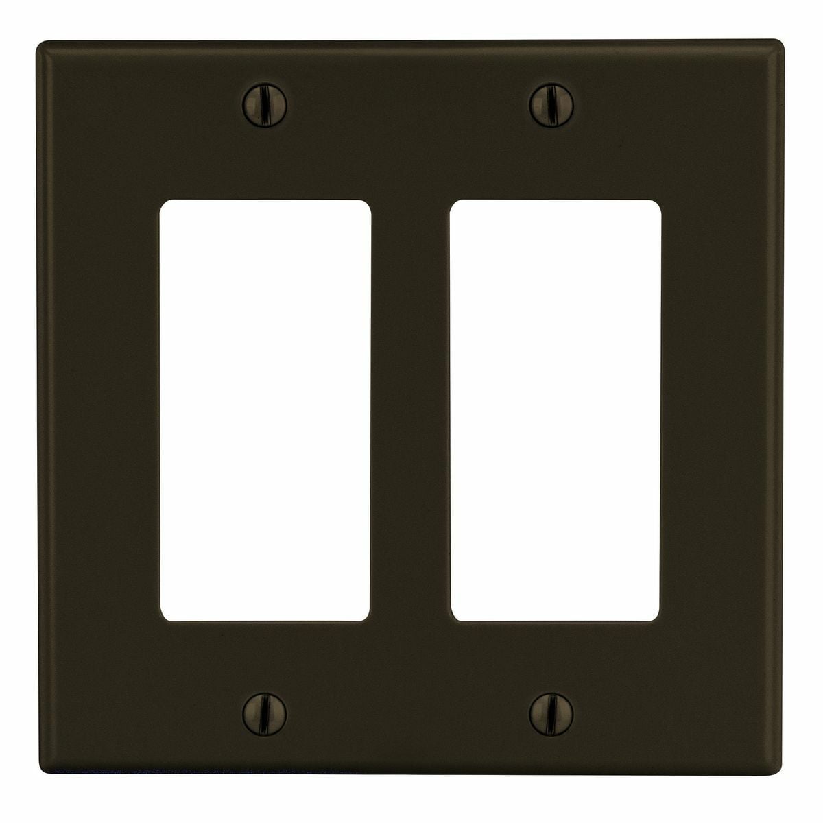 Hubbell Wiring Device Kellems, Wallplates and Box Covers, Wallplate,Non-Metallic, 2-Gang, 2) Decorator, Brown