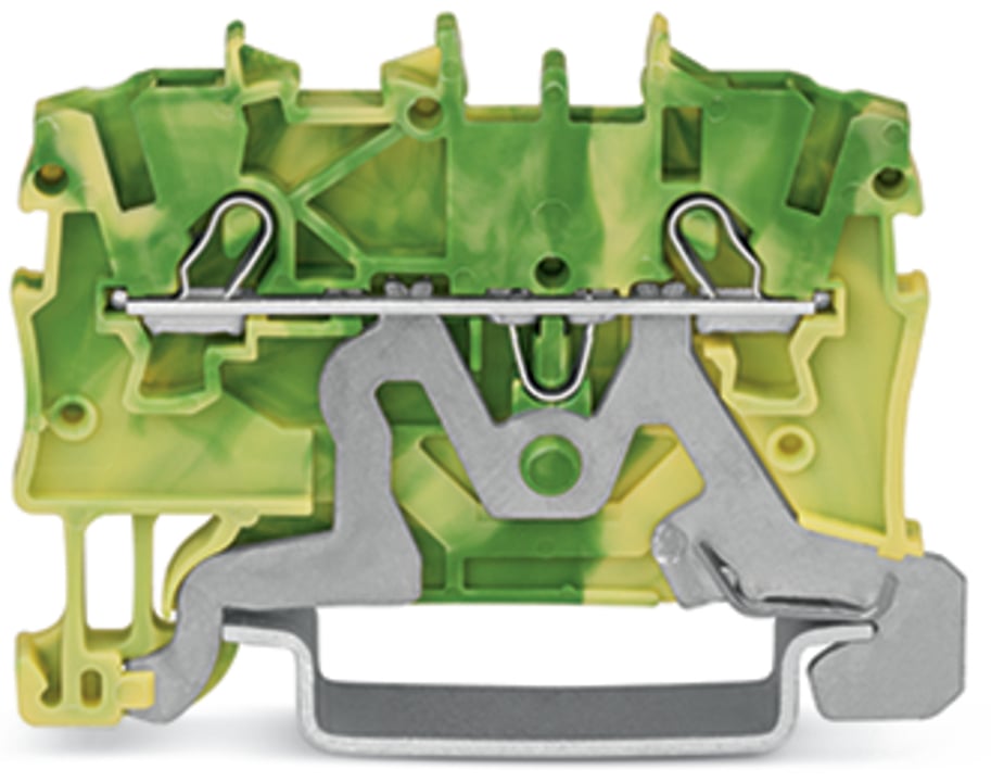 2-conductor ground terminal block; 1 mm; suitable for Ex e II applications; side and center marking; for DIN-rail 35 x 15 and 35 x 7.5; Push-in CAGE CLAMP; 1,00 mm; green-yellow