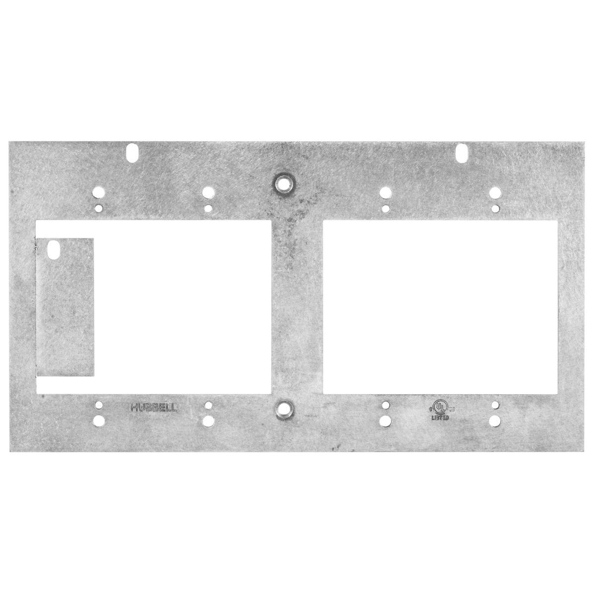 Concrete, Access, Wood Floorboxes, Recessed, 4/5 and 8/10-Gang Series, Mounting Plate, 5-Gang, (2) 2-Gang Openings Utilizing NEMA Spacing Utilizing NEMA Wallplates
