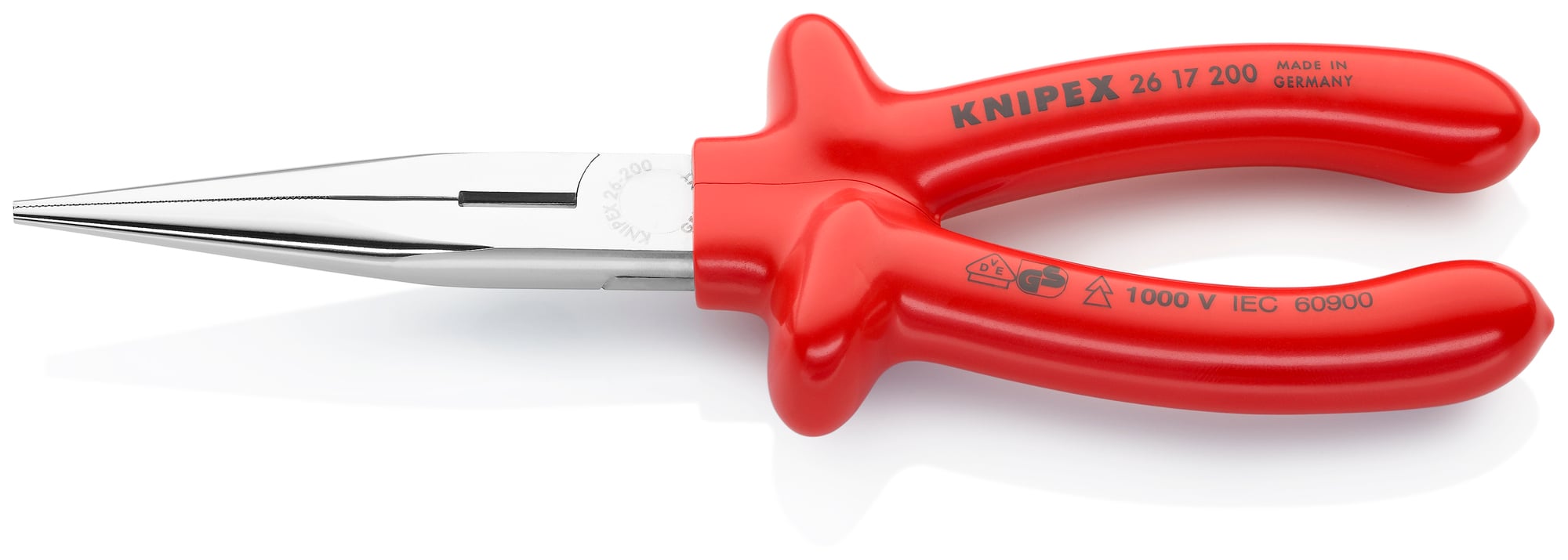 Long Nose Pliers with Cutter-1000V Insulated, 8 in., VDE