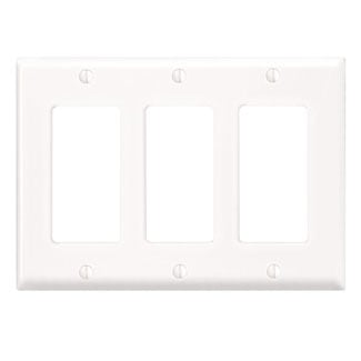 3-Gang Decora/GFCI Device Decora Wallplate/Faceplate, Standard Size, Thermoset, Device Mount - White