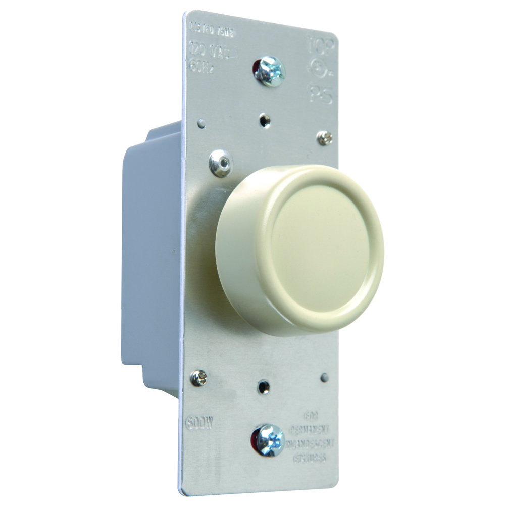 RFI Rotary Dimmer, 600W, Ivory