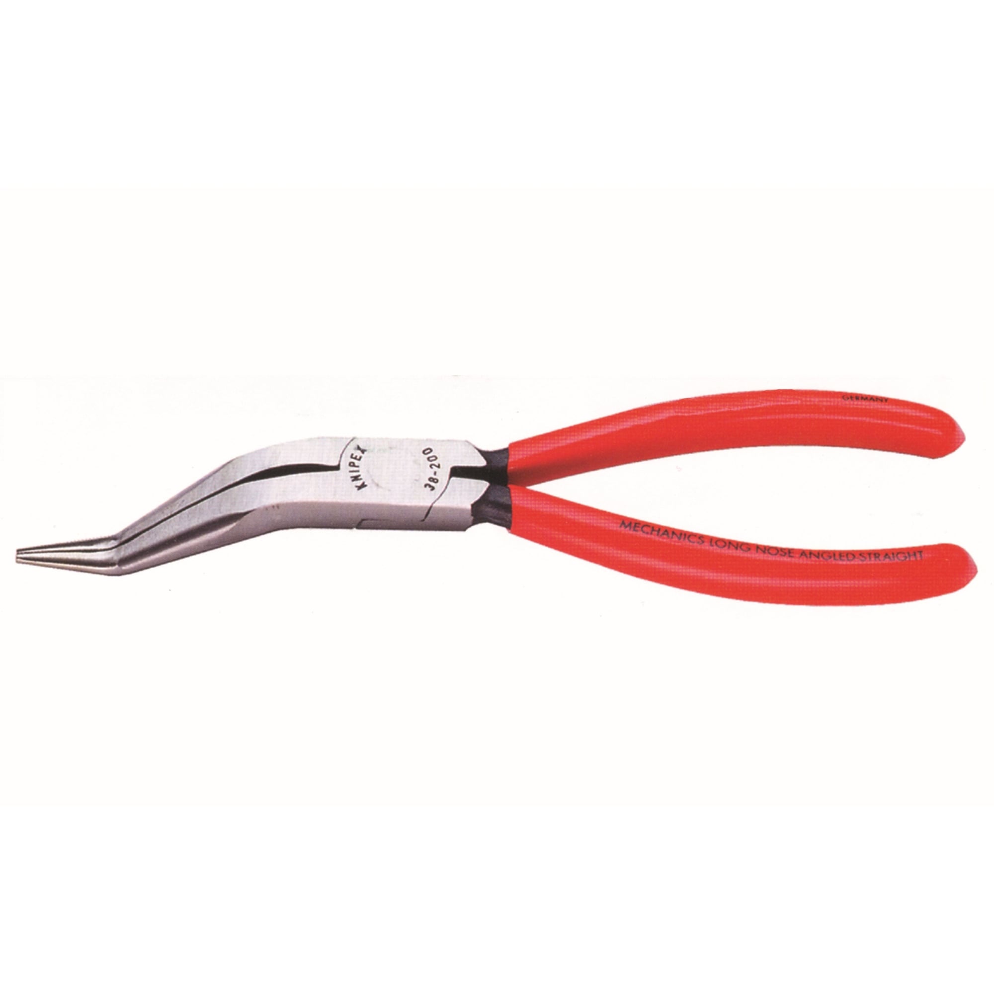 Long Nose Pliers without Cutter-Double Angled, 8 in., Plastic Coating