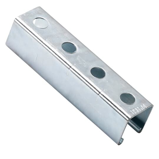 Channel Joiner for 1-1/2 Inch x 3/4 Inch, Length 6 Inches, Steel with 9/16 Inch Holes on 1-1/2 Inch Centers
