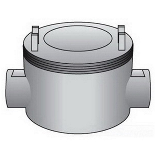 OZ-Gedney Type GUAC Conduit Outlet Box, Number Of Outlet: 2, Malleable Iron Body/Cover, Size: 1-1/4 IN, Cable Entry: (2) 1-1/4 IN Hubs, 30 CU-IN Capacity, No, 3-3/4 IN Cover Opening, Finish: Zinc Electroplated With Aluminum Enamel, 4-1/4 IN Width, 3 IN Depth, 4-1/4 IN Height, NEMA Rating: NEMA 4, 7CD, 9EFG, Third Party Certification: UL File Number E-30513, Class I, Division 1, 2, Groups C, D, Class I, Zone 1, 2, Groups IIA, IIB, Class II, Division 1, 2, Groups E, F, G, Class III, CSA 020945, Applicable Third Party Standards: UL 886, CSA C22.2 Number 30, NEC Articles 500-503 And 505, Military Specification Mil-F-28675, Federal Specification A-A-50563, For Rigid Conduit And IMC
