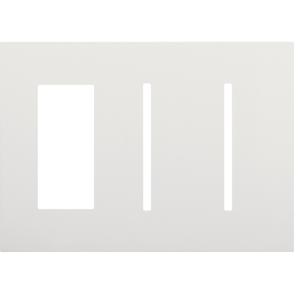 Multigang WallPlate for New Architectural Controls and Accessories, Three-gang for 1 accessory or Palladiom keypad and 2 Grafik T controls in white
